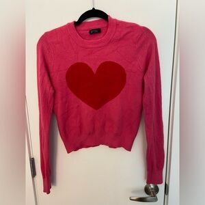 Volcom x Georgia May Jagger pink sweater with red heart. Size: S